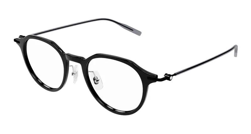 Montblanc Uomo MB0355O 001 Montature da vista Iniettato Nero Trasparente Rotonda