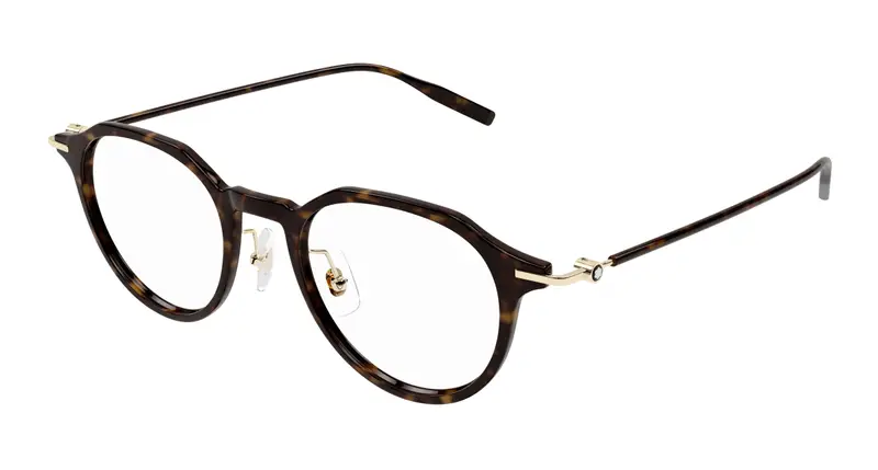 Montblanc Uomo MB0355O 002 Montature da vista Iniettato Havana Trasparente Rotonda