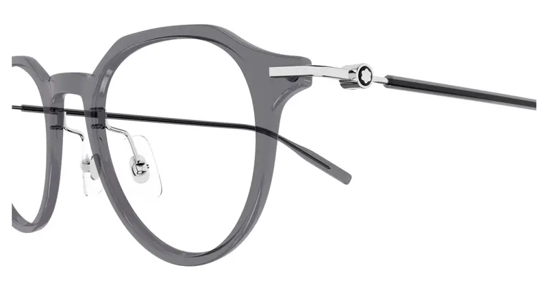 Montblanc Uomo MB0355O 003 Montature da vista Iniettato Grigio Trasparente Rotonda miniatura 2