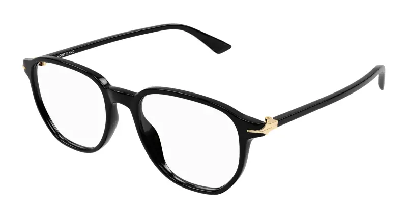 Uomo MB0366O 001 Montature da vista Acetato Nero Trasparente Squadrata