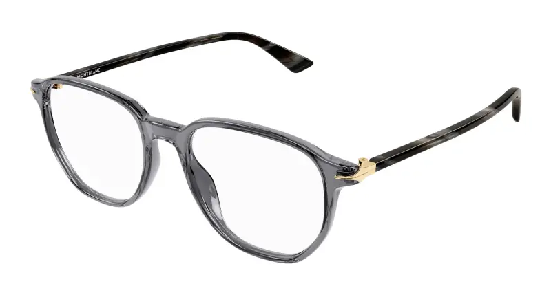 Uomo MB0366O 004 Montature da vista Acetato Grigio Trasparente Squadrata