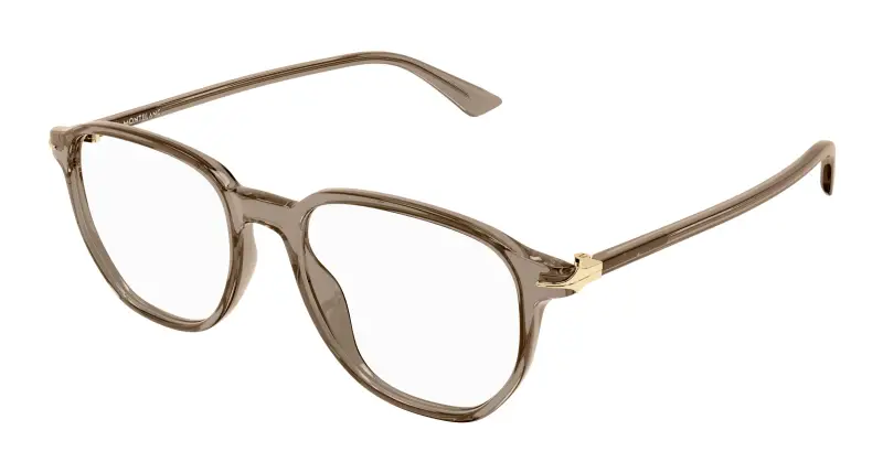 Uomo MB0366O 005 Montature da vista Acetato Marrone Trasparente Squadrata