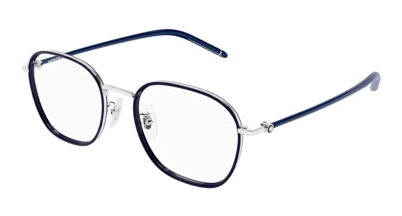 Uomo MB0368OA 004 Montature da vista Metallo Argento Trasparente Squadrata