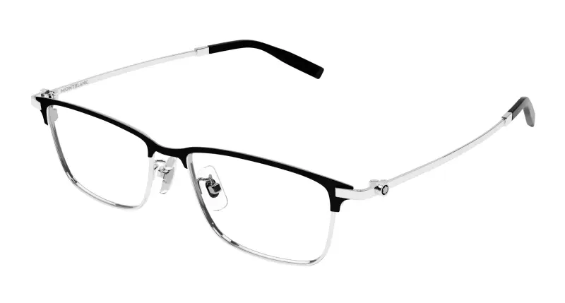 Uomo MB0374OA 001 Montature da vista Titanio Nero Trasparente Squadrata