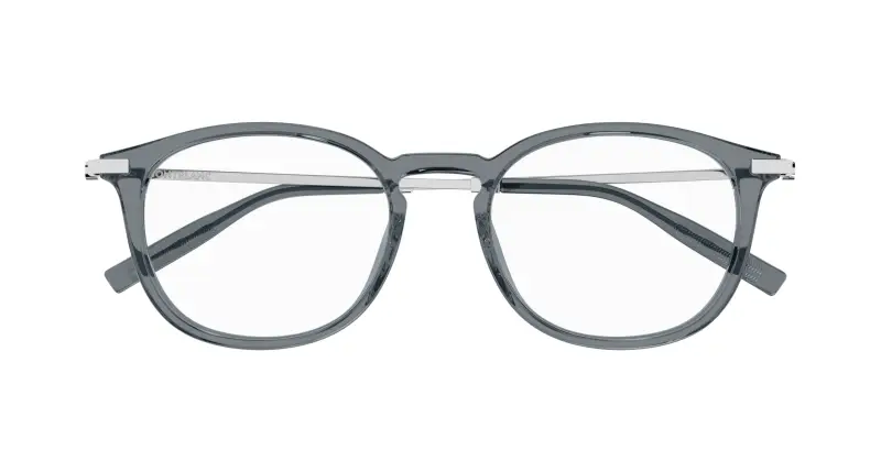 Uomo MB0375OA 002 Montature da vista Acetato Grigio Trasparente Rotonda miniatura 2
