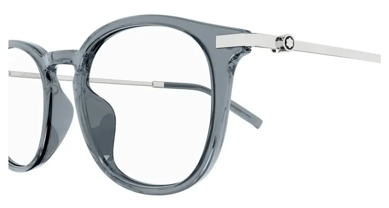 Uomo MB0375OA 002 Montature da vista Acetato Grigio Trasparente Rotonda miniatura 3