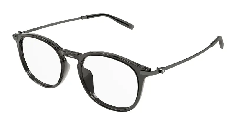 Uomo MB0375OA 003 Montature da vista Acetato Grigio Trasparente Rotonda