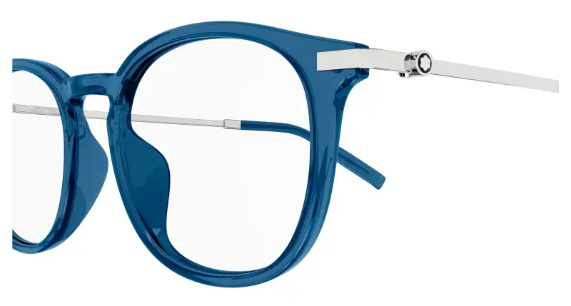 Uomo MB0375OA 004 Montature da vista Acetato Blu Trasparente Rotonda miniatura 3