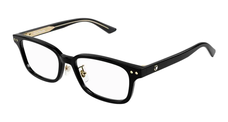 Uomo MB0379OJ 001 Montature da vista Acetato Nero Trasparente Squadrata