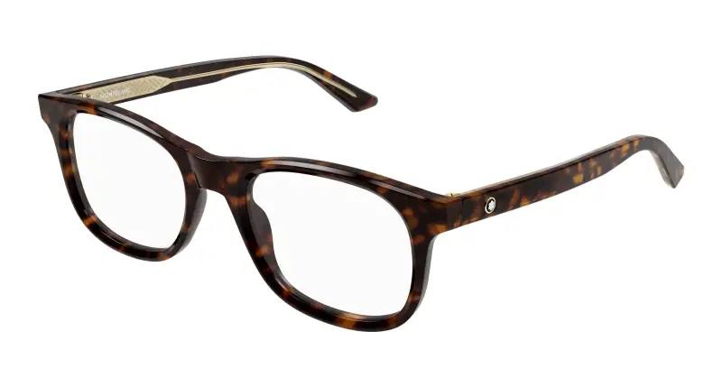 Uomo MB0385O 002 Montature da vista Acetato Havana Trasparente Squadrata
