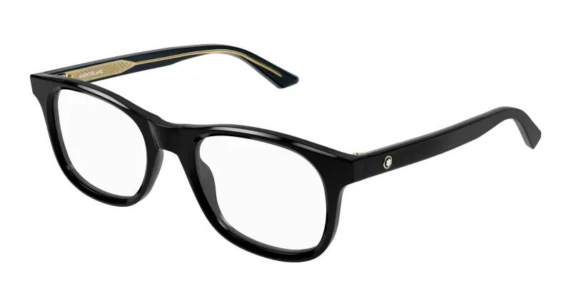 Uomo MB0385O 006 Montature da vista Acetato Nero Trasparente Squadrata