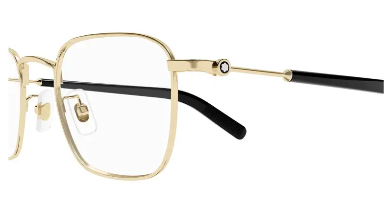 Montblanc Uomo MB0389O 001 Montature da vista Metallo Oro Trasparente Squadrata miniatura 2