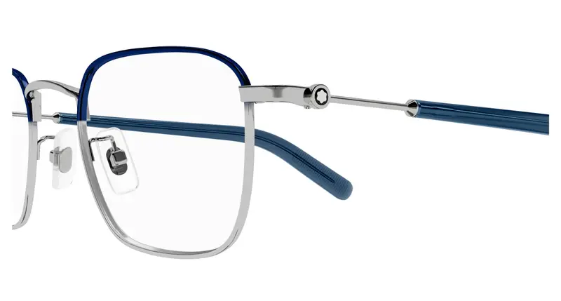 Montblanc Uomo MB0389O 009 Montature da vista Metallo Argento Trasparente Squadrata miniatura 2