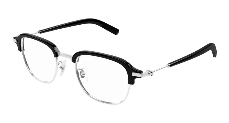 Montblanc Uomo MB0390O 001 Montature da vista Metallo Argento Trasparente Squadrata