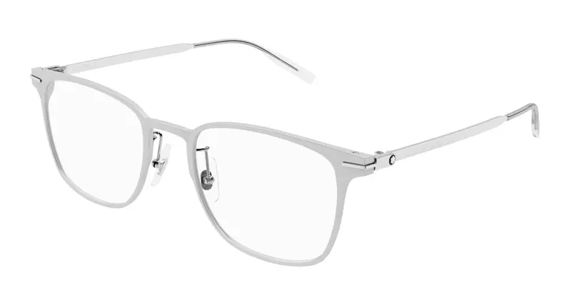 Montblanc Uomo MB0397ON 003 Montature da vista Metallo Argento Trasparente Squadrata