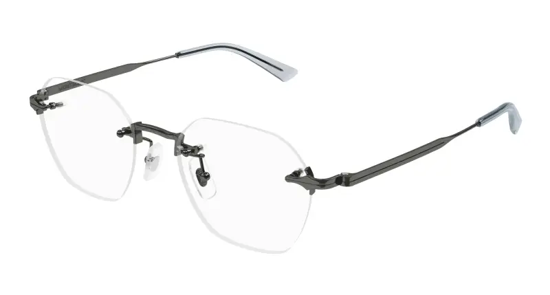 Uomo MB0403O 003 Montature da vista Metallo Rutenio Trasparente Rotonda