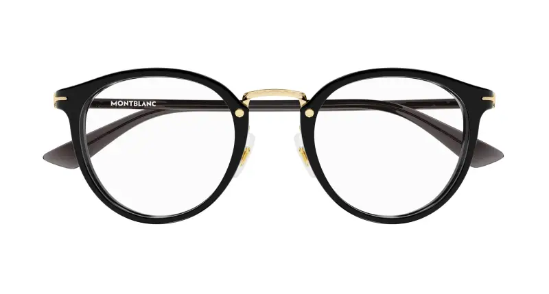 Uomo MB0406O 001 Montature da vista Acetato Nero Trasparente Rotonda miniatura 2