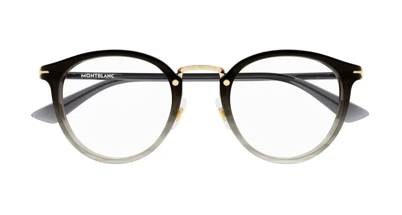 Uomo MB0406O 003 Montature da vista Acetato Grigio Trasparente Rotonda miniatura 2