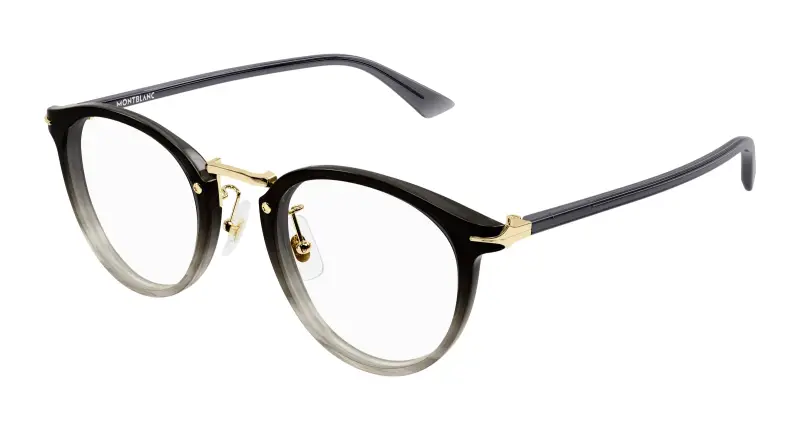 Uomo MB0406O 003 Montature da vista Acetato Grigio Trasparente Rotonda