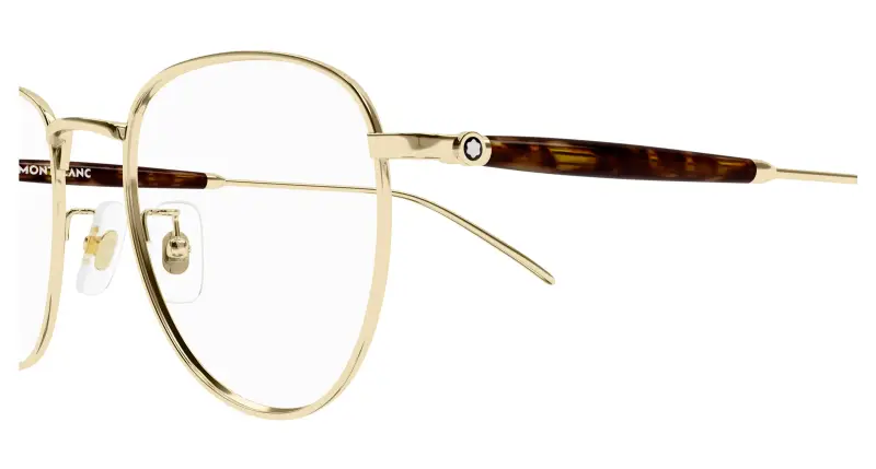 Uomo MB0410O 002 Montature da vista Metallo Oro Trasparente Farfalla miniatura 3