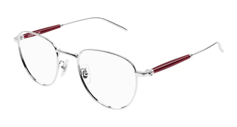 Uomo MB0410O 003 Montature da vista Metallo Argento Trasparente Farfalla