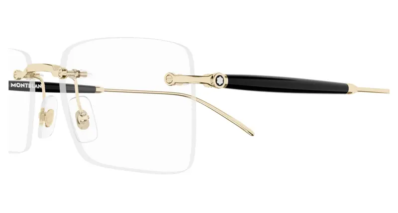 Montblanc Uomo MB0411O 001 Montature da vista Metallo Oro Trasparente Squadrata miniatura 2