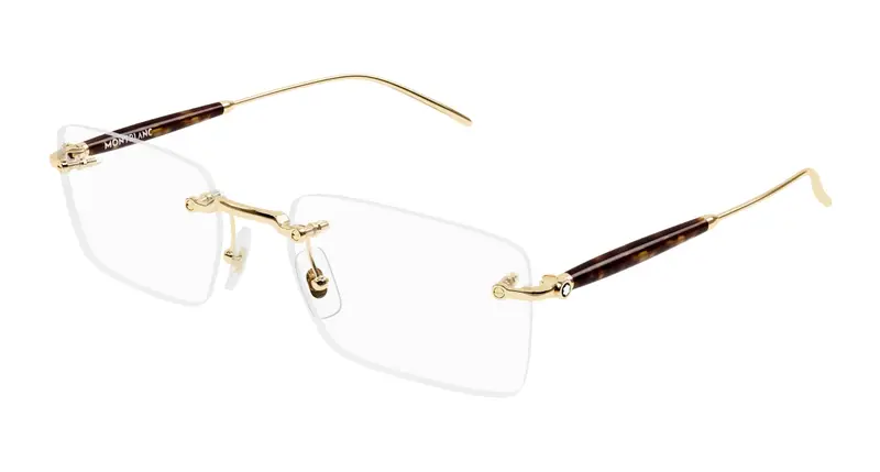 Montblanc Uomo MB0411O 002 Montature da vista Metallo Oro Trasparente Squadrata