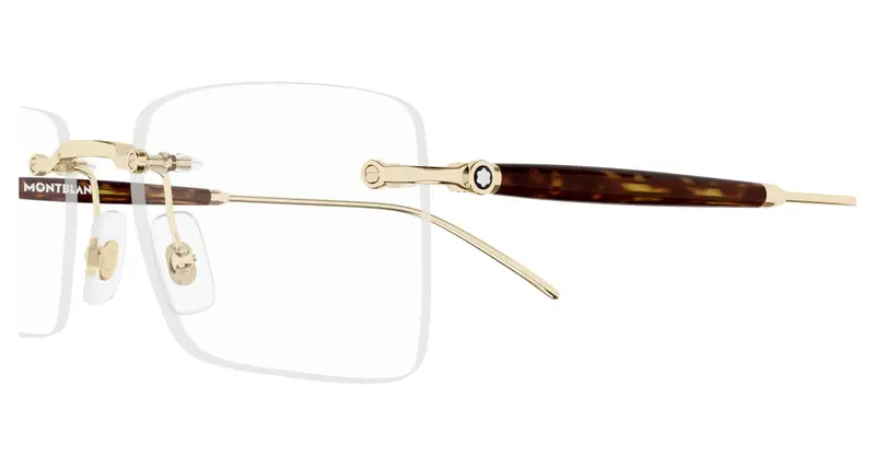 Montblanc Uomo MB0411O 002 Montature da vista Metallo Oro Trasparente Squadrata miniatura 2