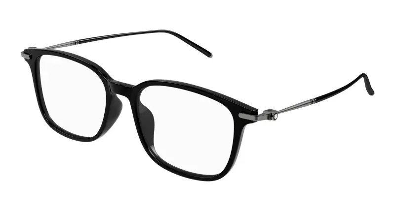 Uomo MB0413OA 001 Montature da vista Acetato Nero Trasparente Cat Eye