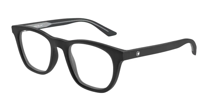 Uomo MB0422O 007 Montature da vista Acetato Nero Trasparente Squadrata