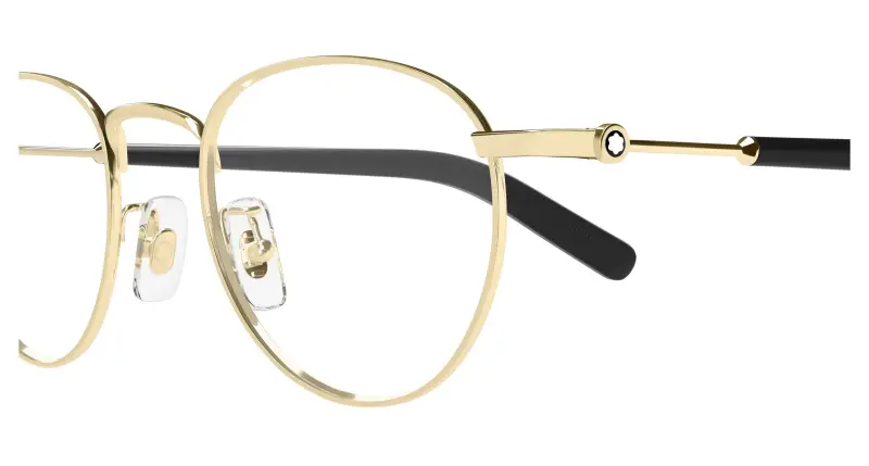 Uomo MB0423O 001 Montature da vista Metallo Oro Trasparente Rotonda miniatura 3