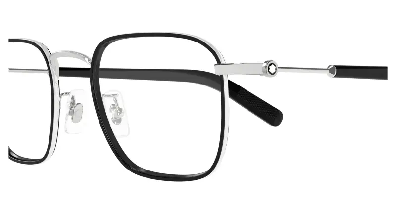 Uomo MB0424O 001 Montature da vista Metallo Argento Trasparente Squadrata miniatura 3