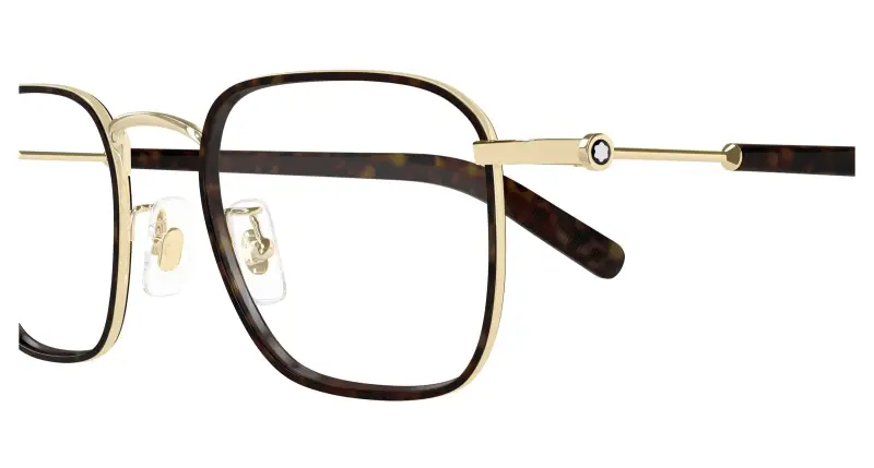 Uomo MB0424O 003 Montature da vista Metallo Oro Trasparente Squadrata miniatura 3