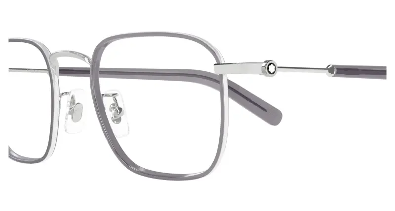 Uomo MB0424O 004 Montature da vista Metallo Argento Trasparente Squadrata miniatura 3