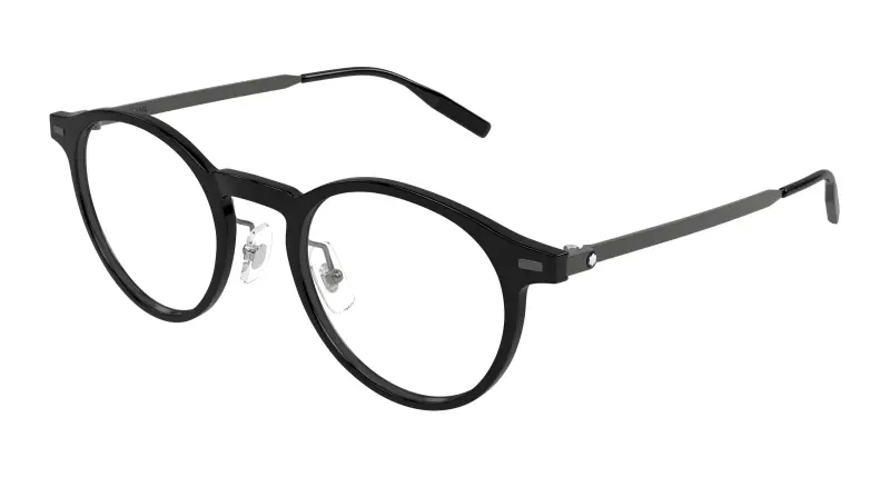 Uomo MB0426O 001 Montature da vista Iniettato Nero Trasparente Rotonda