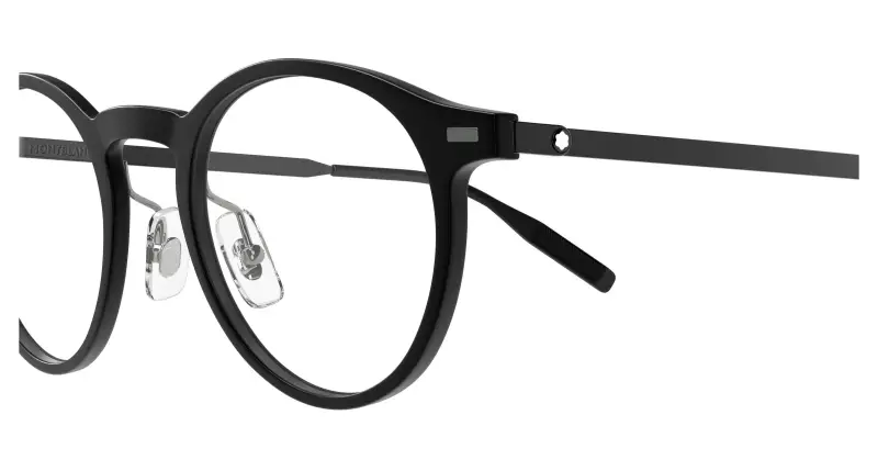 Uomo MB0426O 002 Montature da vista Iniettato Nero Trasparente Rotonda miniatura 3