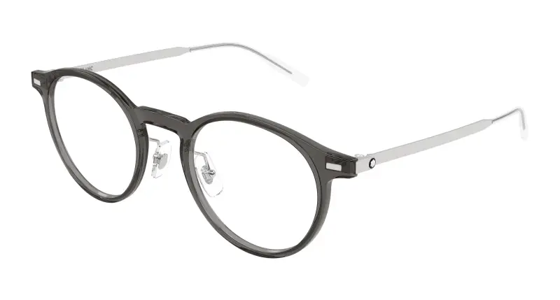 Uomo MB0426O 004 Montature da vista Iniettato Grigio Trasparente Rotonda