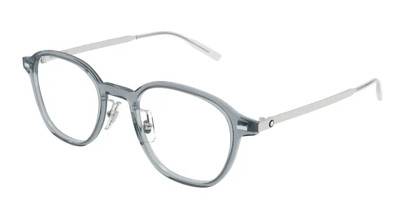 Uomo MB0427O 003 Montature da vista Grigio Trasparente Rotonda