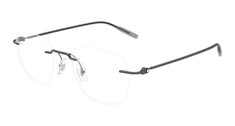 Uomo MB0430O 001 Montature da vista Metallo Rutenio Trasparente Rotonda