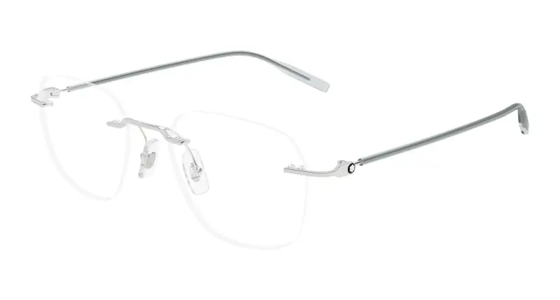 Uomo MB0430O 004 Montature da vista Metallo Argento Trasparente Rotonda