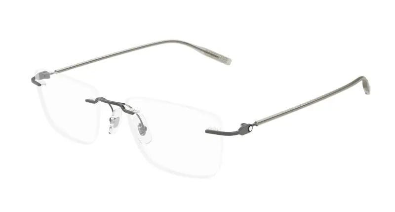 Uomo MB0431O 001 Montature da vista Metallo Rutenio Trasparente Squadrata