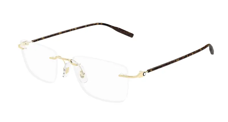 Uomo MB0431O 003 Montature da vista Metallo Oro Trasparente Squadrata