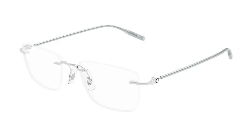 Uomo MB0431O 004 Montature da vista Metallo Argento Trasparente Squadrata