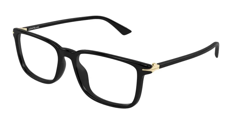 Uomo MB0437O 006 Montature da vista Acetato Nero Trasparente Squadrata