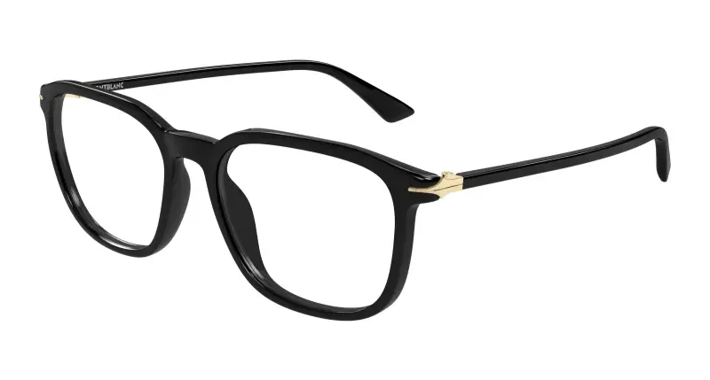Uomo MB0438O 001 Montature da vista Acetato Nero Trasparente Squadrata
