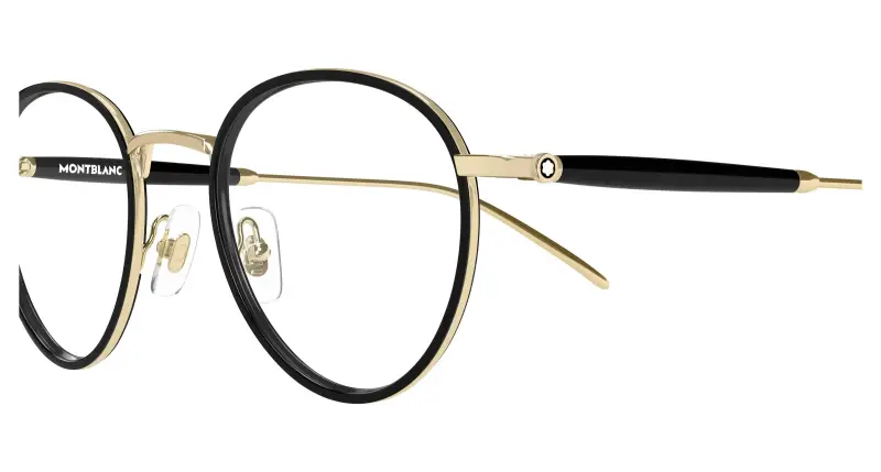 Uomo MB0442O 001 Montature da vista Metallo Oro Trasparente Rotonda miniatura 3