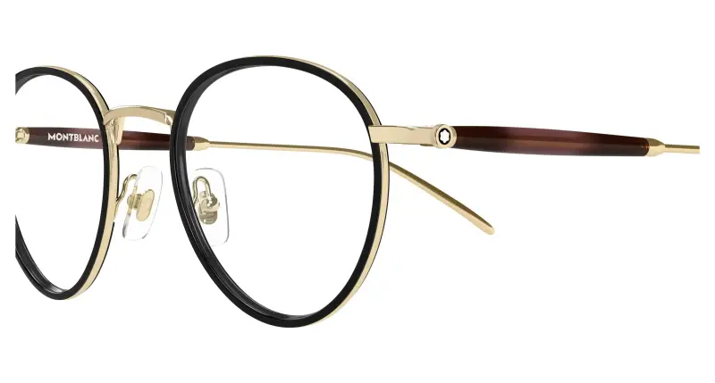 Uomo MB0442O 002 Montature da vista Metallo Oro Trasparente Rotonda miniatura 3