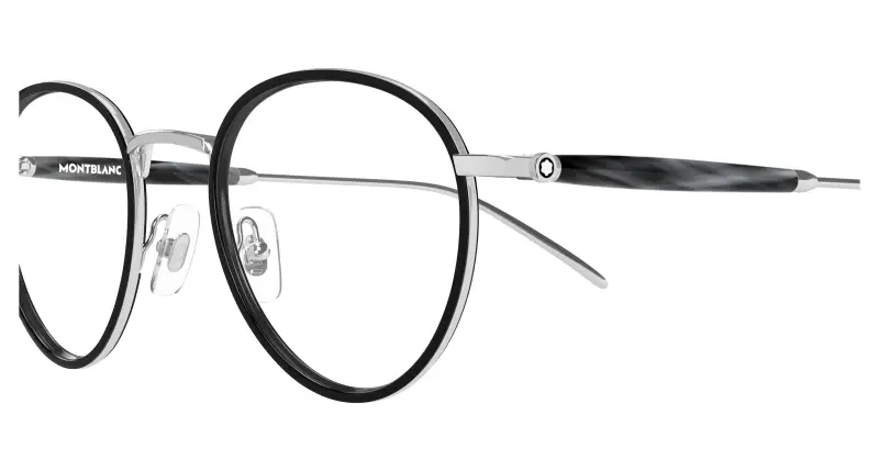 Uomo MB0442O 003 Montature da vista Metallo Argento Trasparente Rotonda miniatura 3