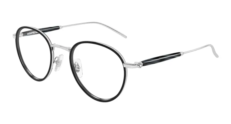 Uomo MB0442O 003 Montature da vista Metallo Argento Trasparente Rotonda