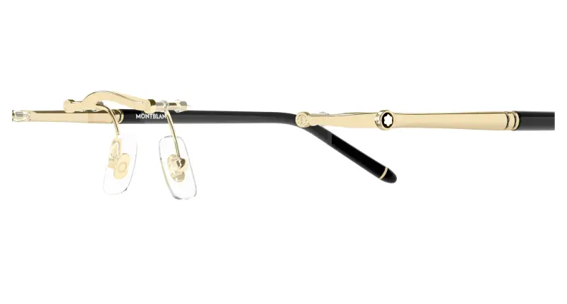 Uomo MB0444O 001 Montature da vista Metallo Oro Trasparente Squadrata miniatura 3